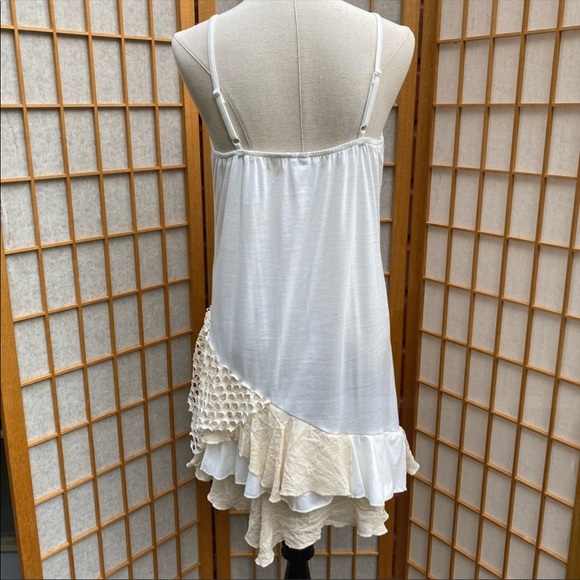 Pretty Angel Layered Linen Blend Dress SZ M - Picture 9 of 11